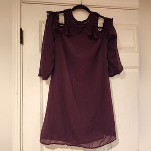 Maurices plum colored cold shoulder dress XS